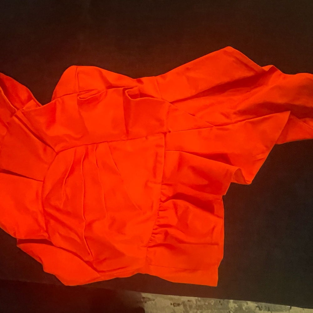 Orange One Shoulder Top with Back Zipper